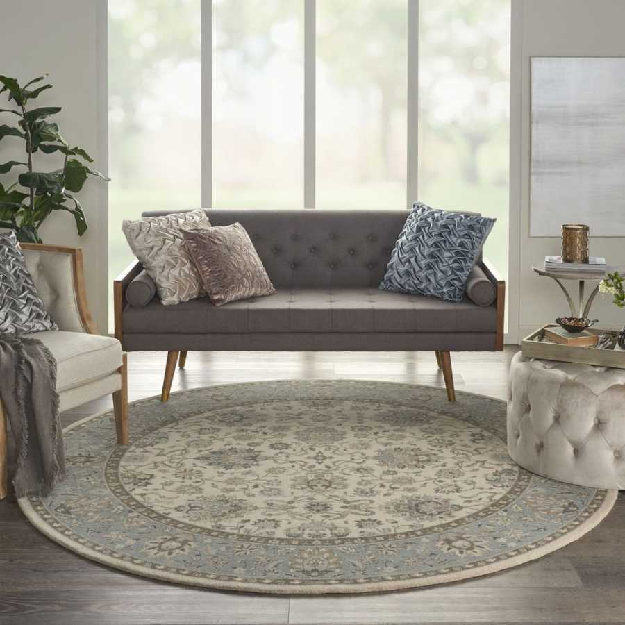 Nourison Living Treasures LI16 Round Rug - Grey & Ivory