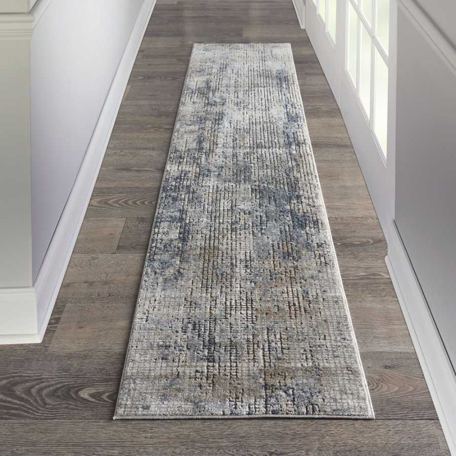 Nourison Quarry QUA02 Runner Rug - Blue & Beige