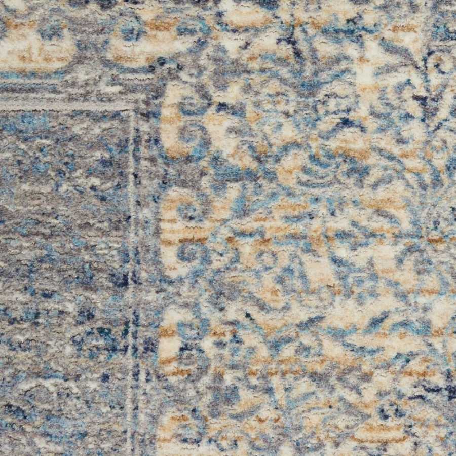 Nourison Lustrous Weave LUW04 Runner Rug - Blue & Grey