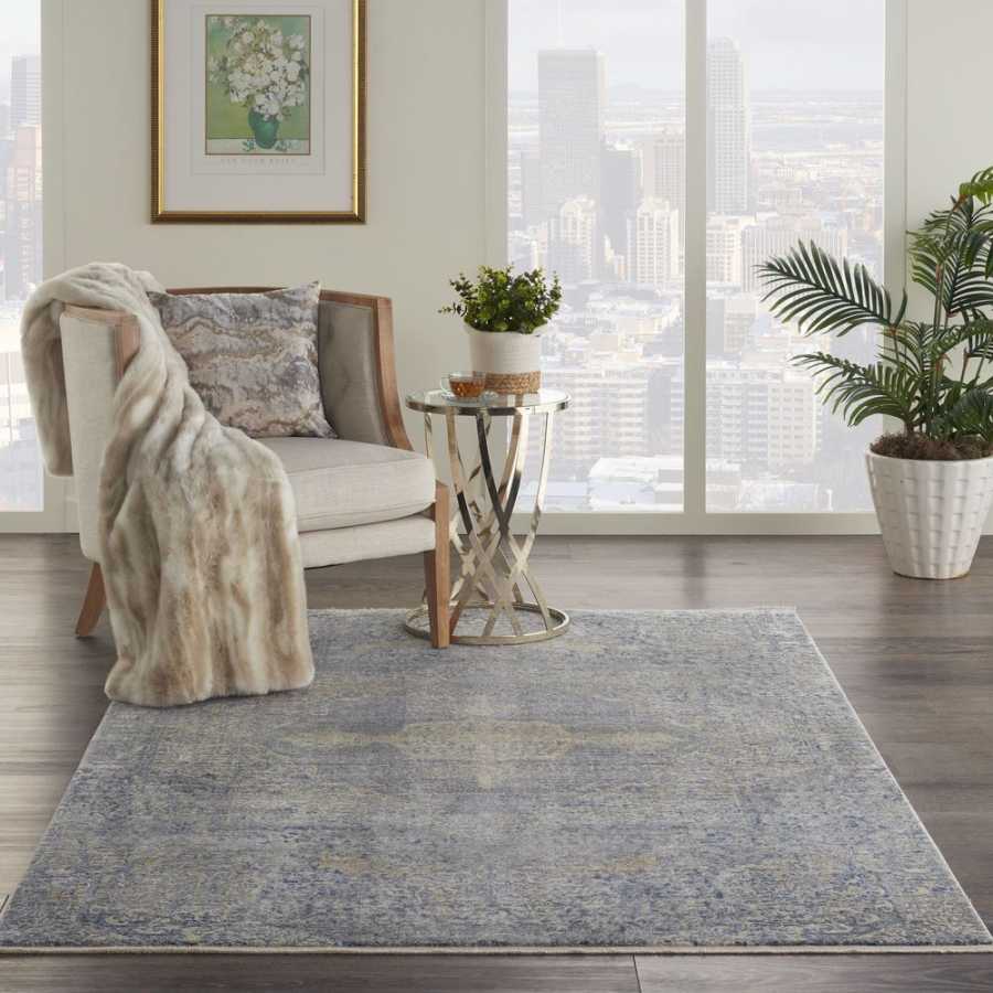 Nourison Lustrous Weave LUW04 Rug - Blue & Grey