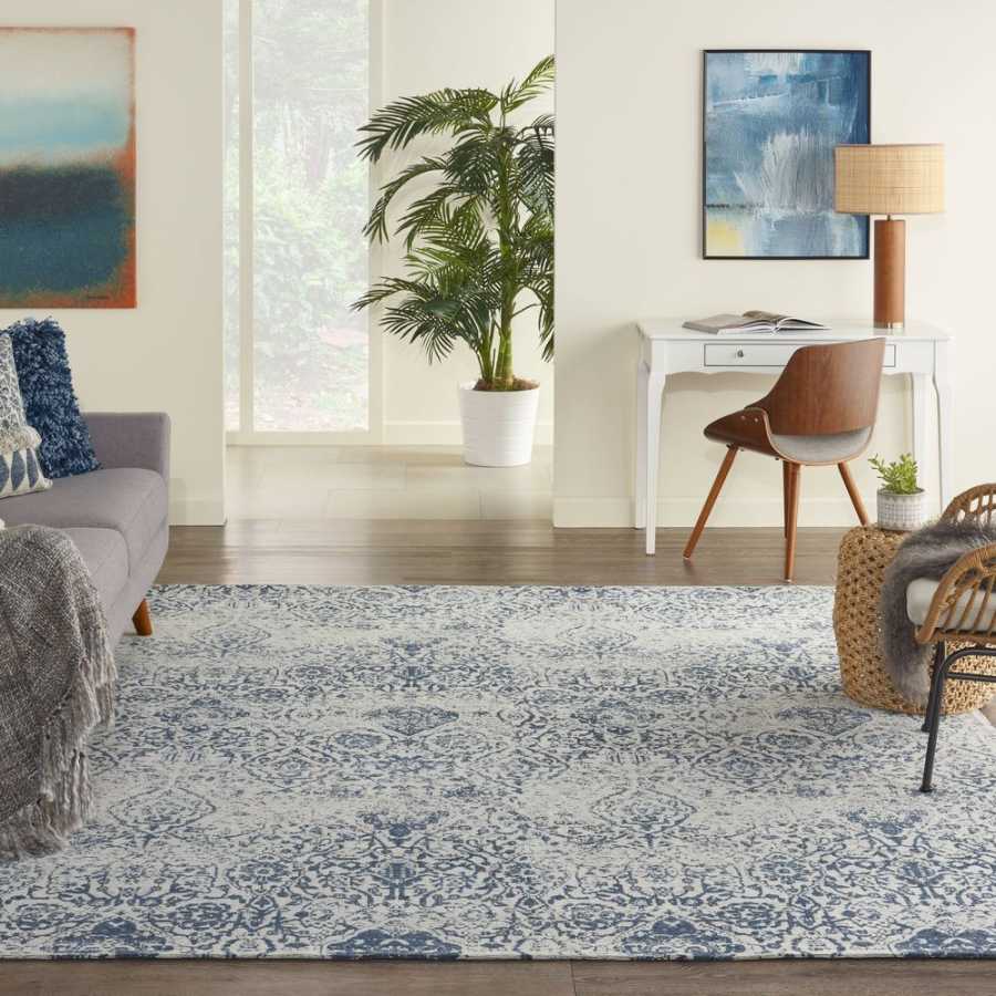 Nourison Damask DAS06 Rug - Blue