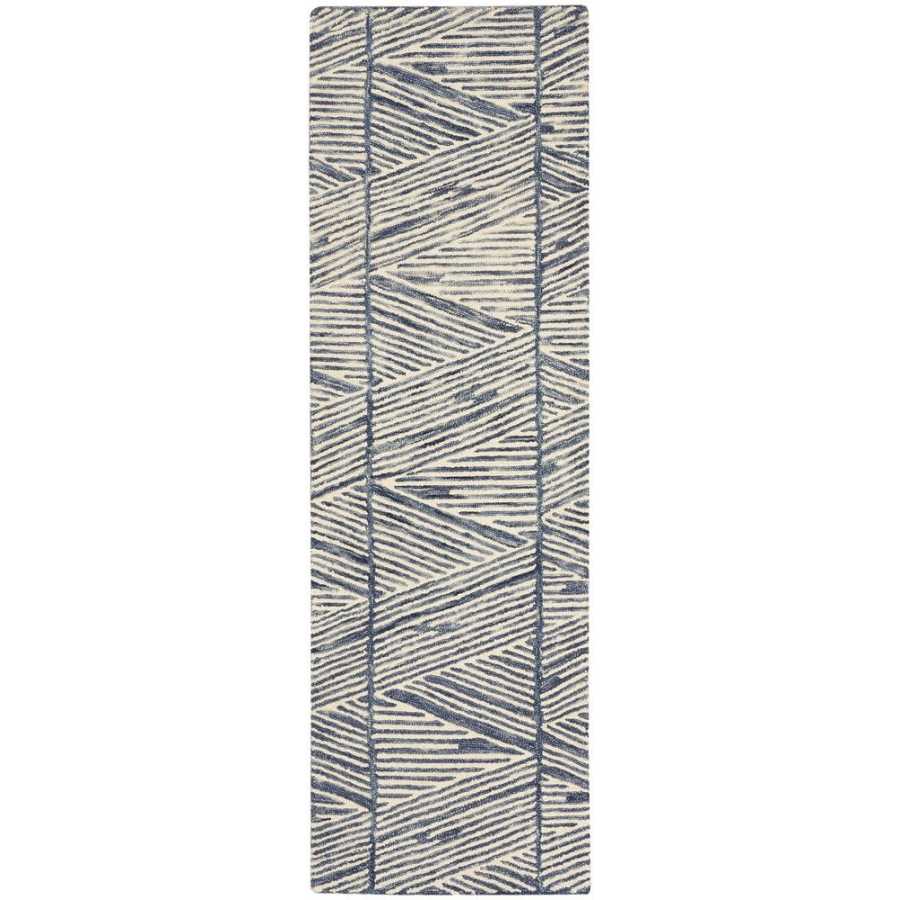 Nourison Colorado CLR01 Runner Rug - White & Blue