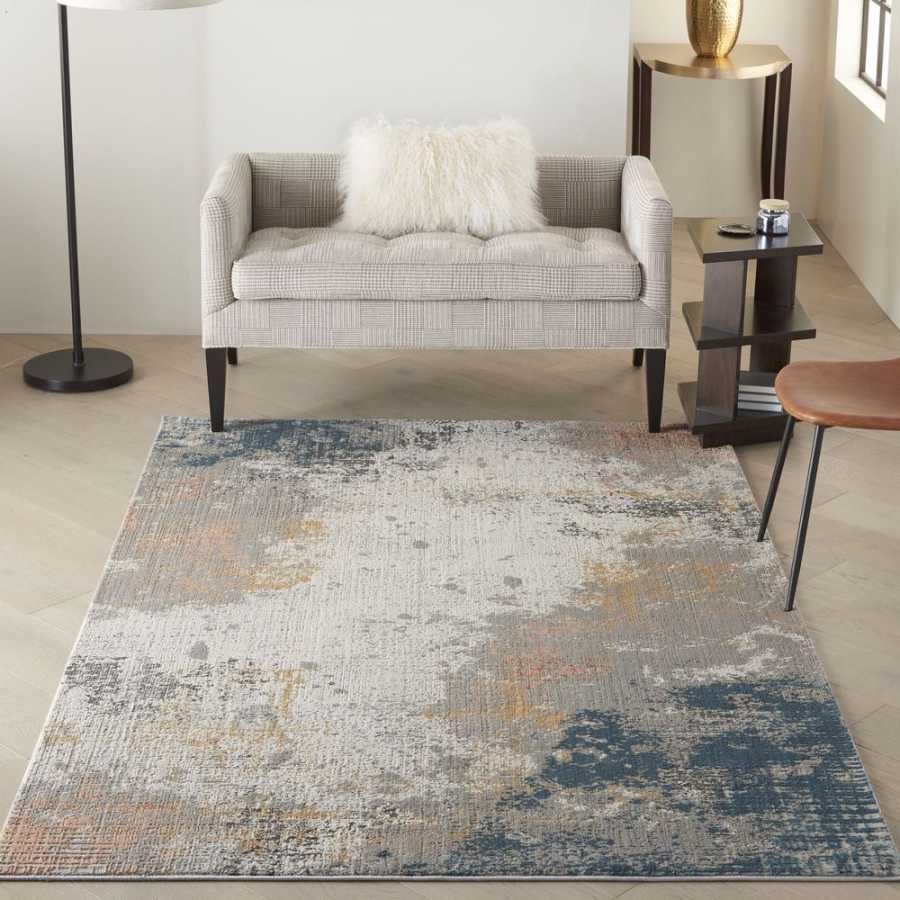 Nourison Rustic Textures RUS13 Rug - Grey & Blue