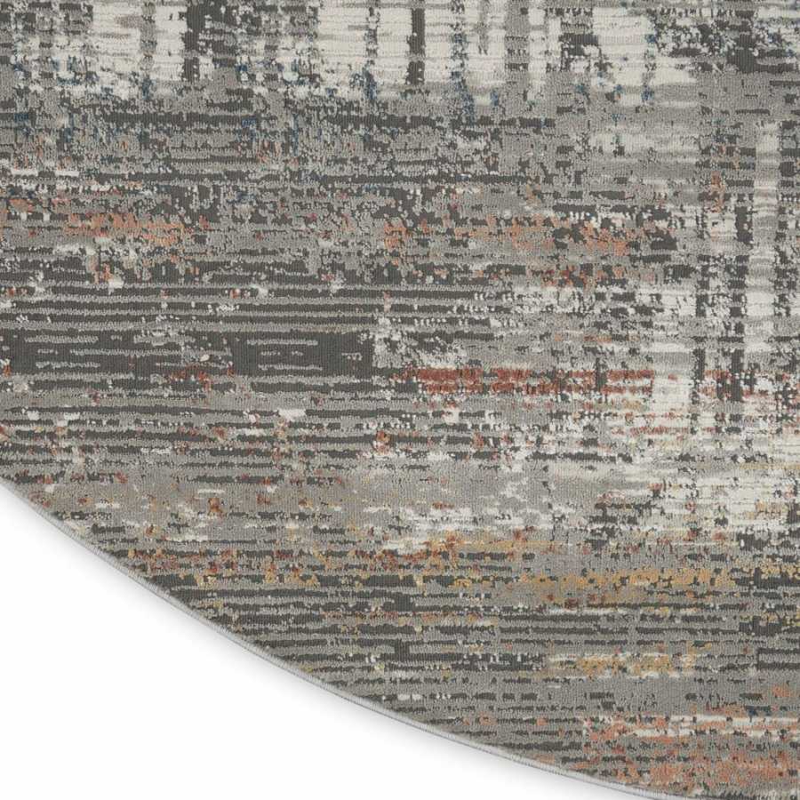 Nourison Rustic Textures RUS12 Round Rug - Grey & Multicolour