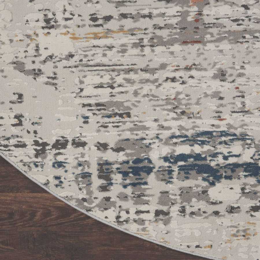 Nourison Rustic Textures RUS14 Round Rug - Light Grey & Multicolour