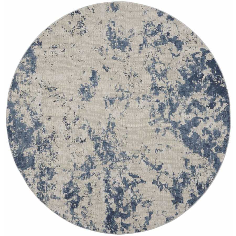 Nourison Rustic Textures RUS16 Round Rug - Grey & Blue