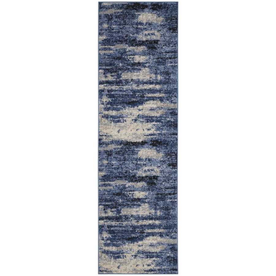 Calvin Klein CK001 River Flow RFV01 Runner Rug - Blue & Grey