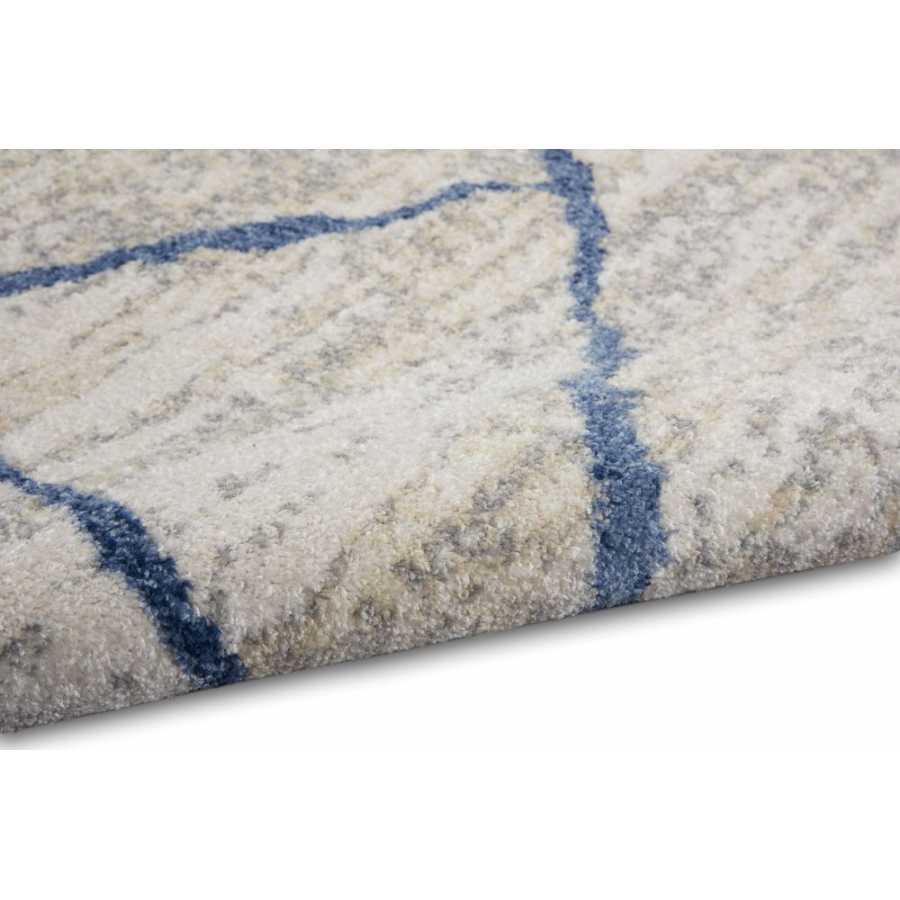 Calvin Klein CK001 River Flow RFV05 Runner Rug - Ivory Blue