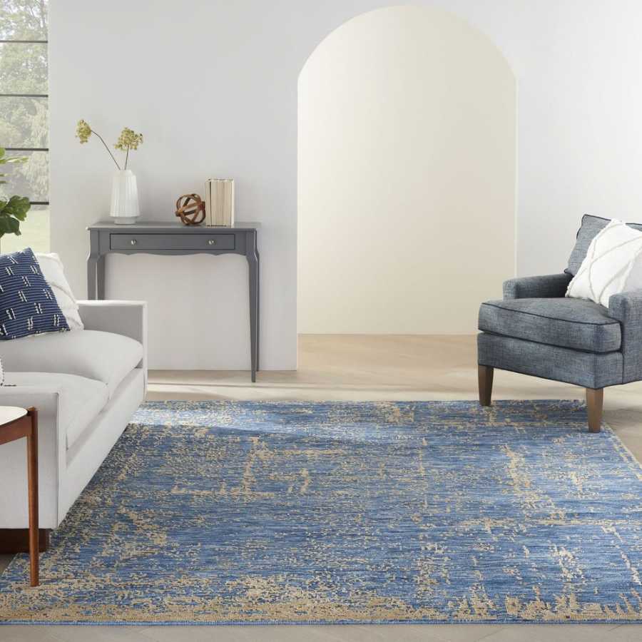 Nourison Luna LUN01 Rug - Dark Blue & Mocha