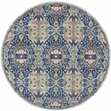 Nourison Ankara Global ANR16 Round Rug - Navy & Multicolour