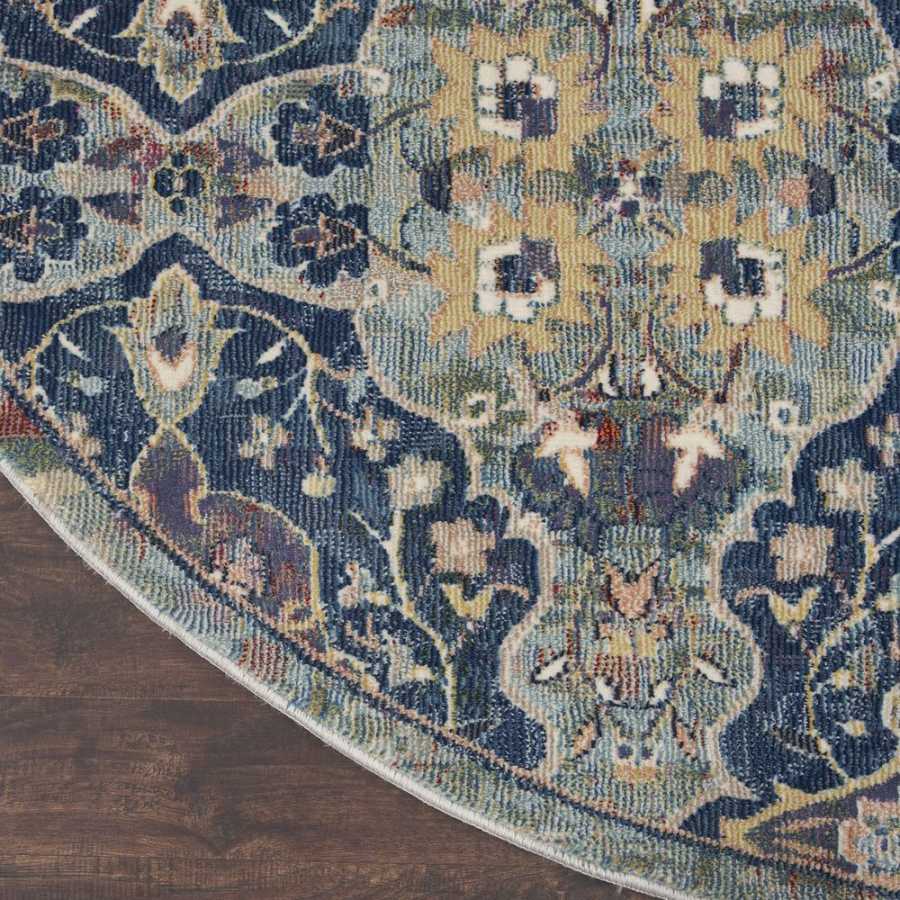 Nourison Ankara Global ANR16 Round Rug - Navy & Multicolour