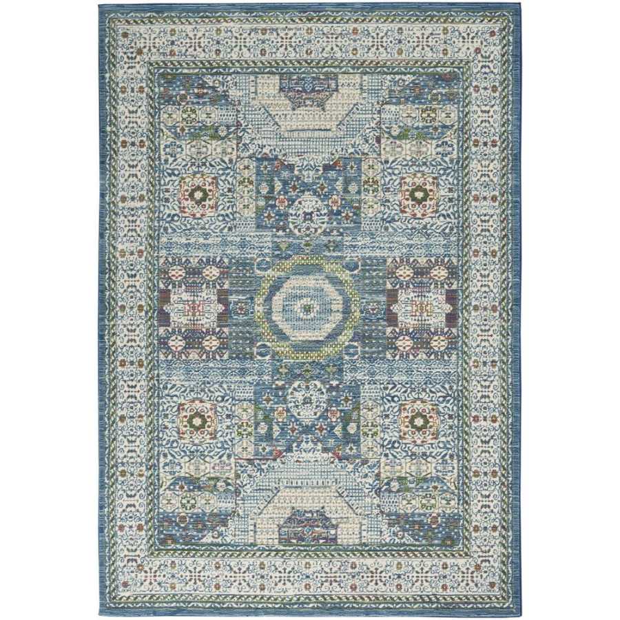 Nourison Ankara Global ANR17 Rug - Ivory & Light Blue