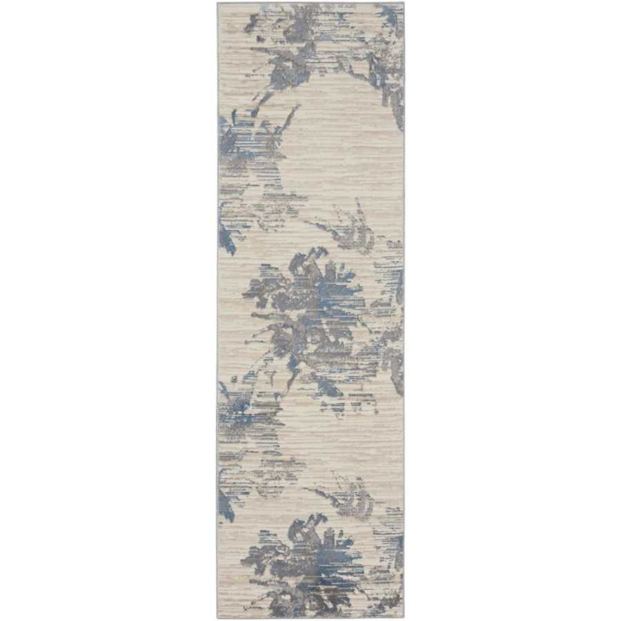 Calvin Klein CK005 Enchanting ECH01 Runner Rug - Ivory Grey & Blue