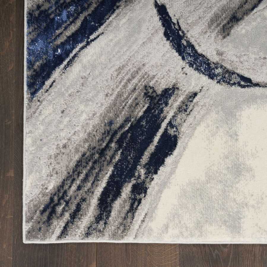 Nourison Brushstrokes BSK02 Runner Rug - Grey & Navy