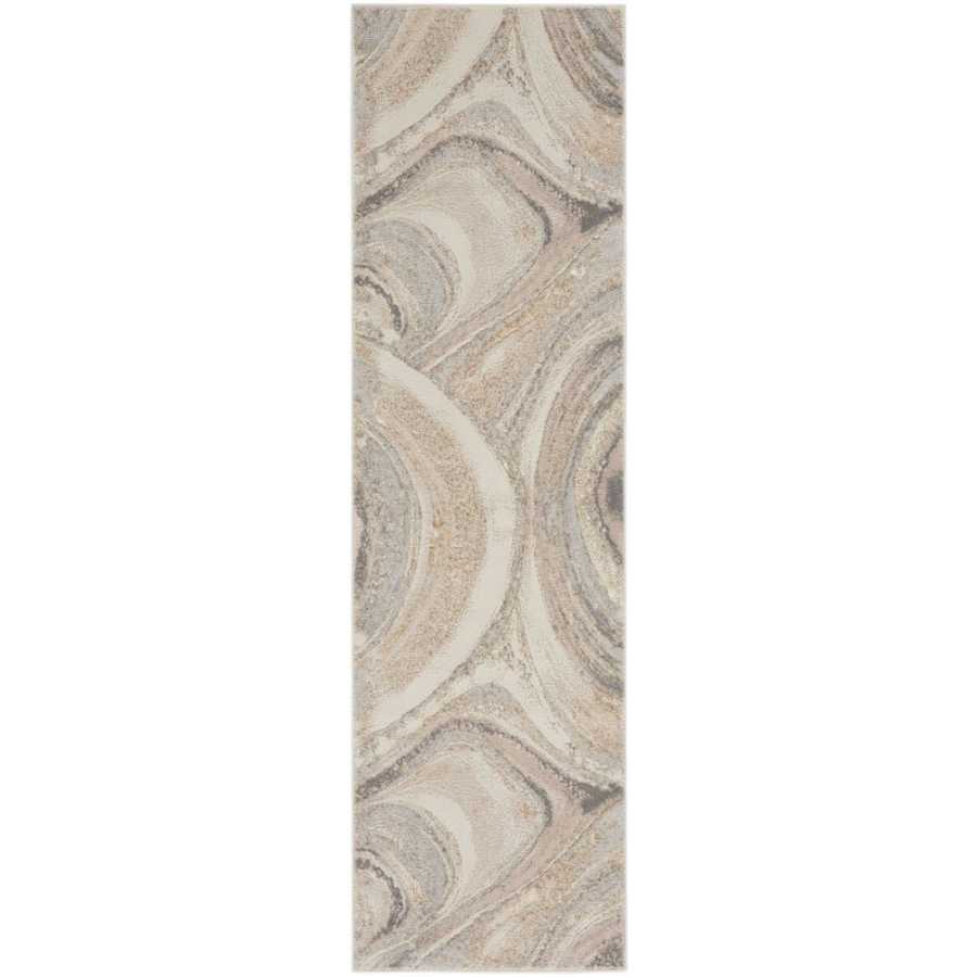 Nourison Brushstrokes BSK03 Runner Rug - Cream & Grey