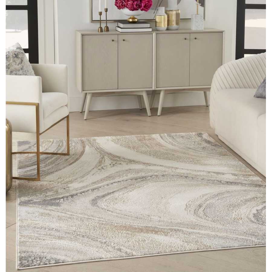 Nourison Brushstrokes BSK03 Rug - Cream & Grey