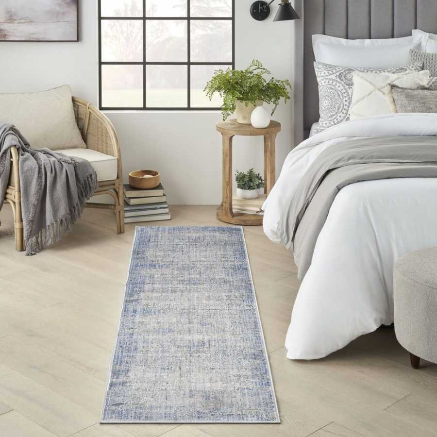 Nourison Abstract Hues ABH02 Runner Rug - Blue & Grey