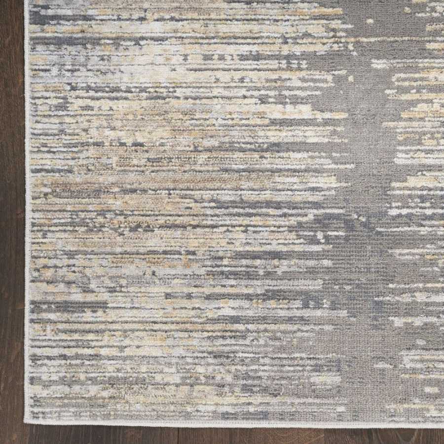 Nourison Abstract Hues ABH03 Runner Rug - Grey & Gold