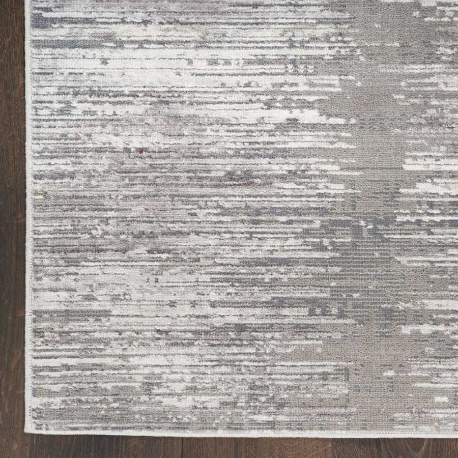 Nourison Abstract Hues ABH03 Runner Rug - Grey & White