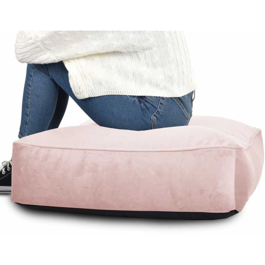 RUComfy Velvet Square Floor Cushion - Pink