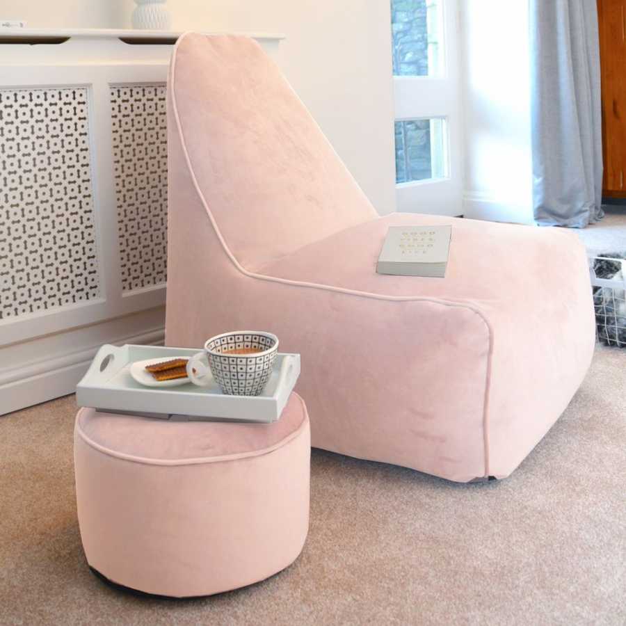 RUComfy Raja Velvet Chair Bean Bag - Pink
