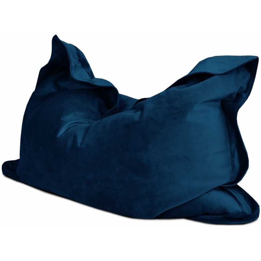 RUComfy Velvet Squarbie Bean Bag - Peacock Blue - Extra Large