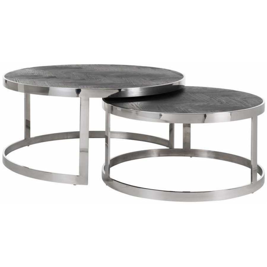 Richmond Interiors Blackbone Coffee Tables - Set of 2 - Silver