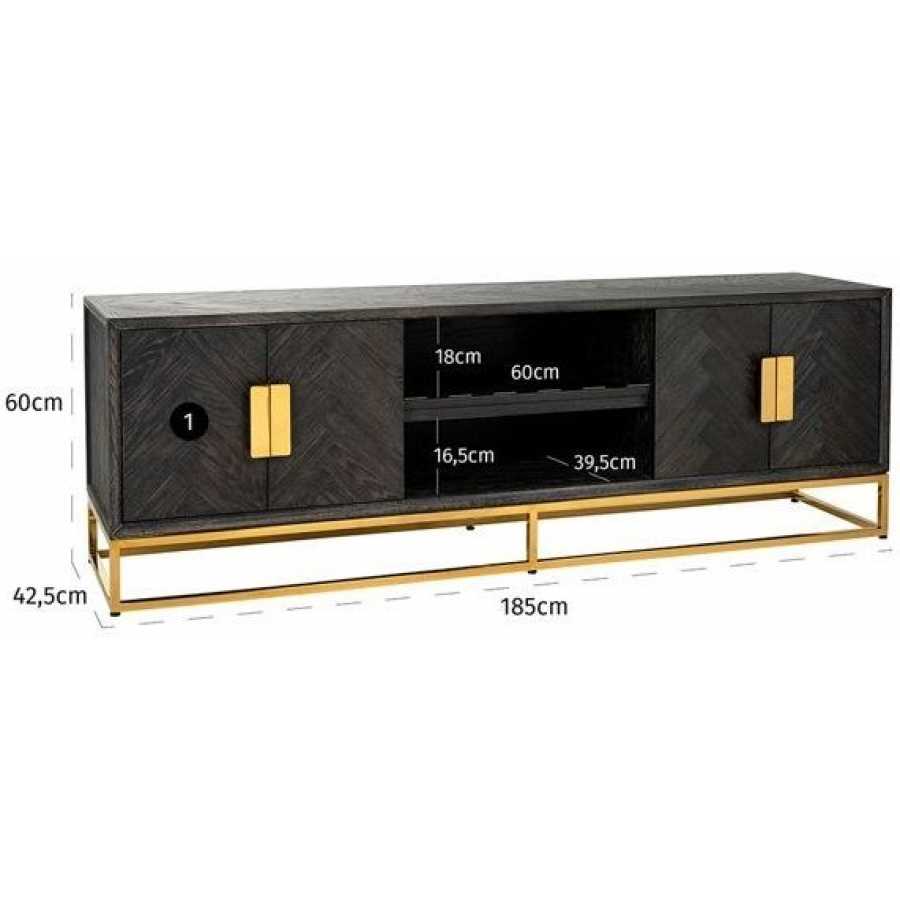 Richmond Interiors Blackbone TV Cabinet - Gold - Small