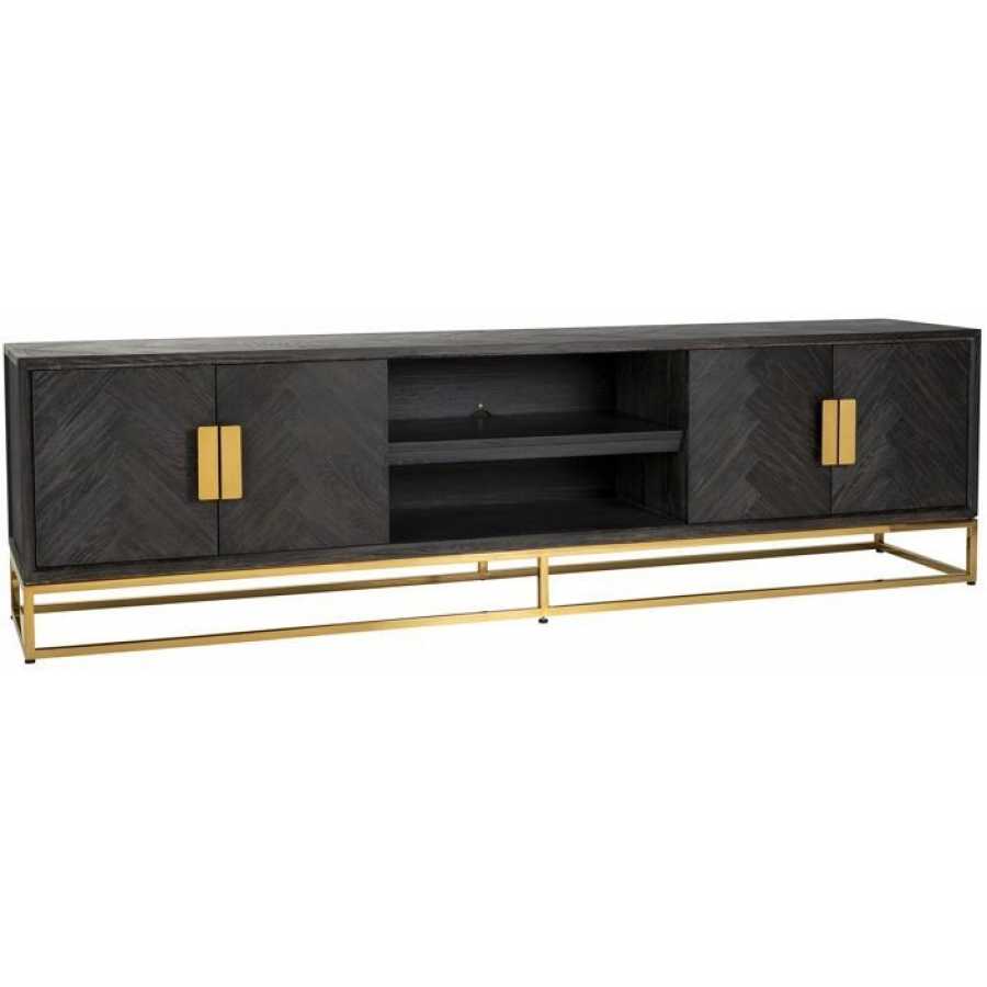 Richmond Interiors Blackbone TV Cabinet - Gold - Large