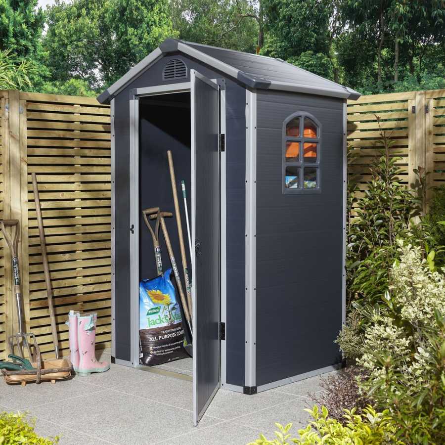 Rowlinson Airevale Outdoor Shed - 4ft x 3ft - Dark Grey