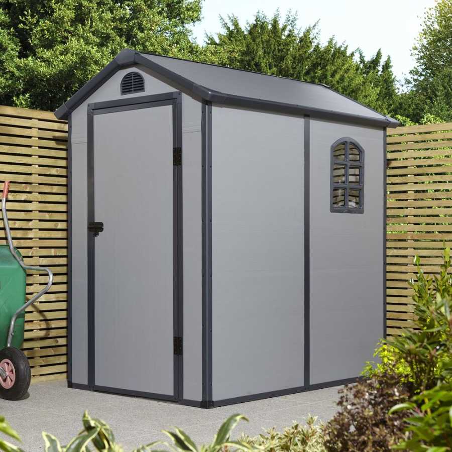 Rowlinson Airevale Outdoor Shed - 4ft x 6ft - Light Grey