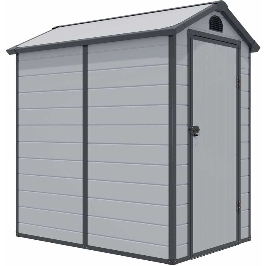 Rowlinson Airevale Outdoor Shed - 4ft x 6ft - Light Grey