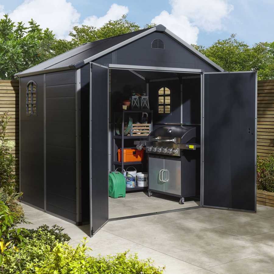 Rowlinson Airevale Outdoor Shed - 8ft x 6ft Dark Grey