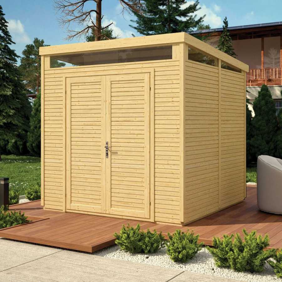 Rowlinson Pent Outdoor Shed - 8ft x 8ft - Natural