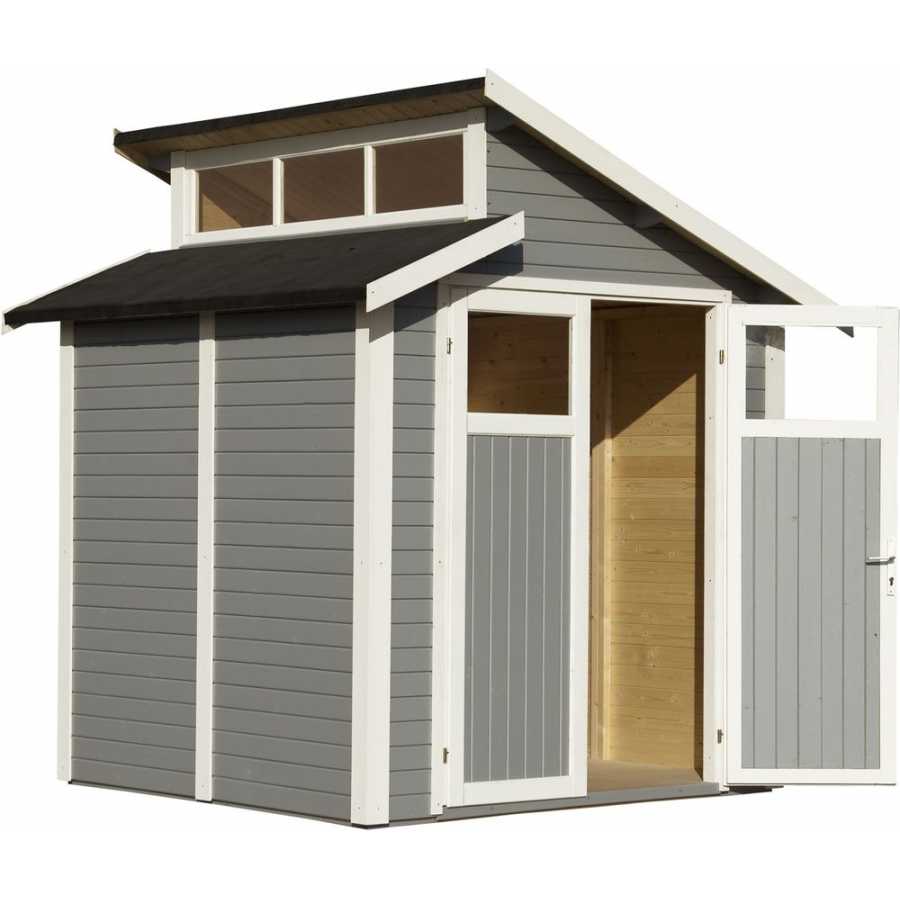 Rowlinson Skylight Outdoor Shed - 7ft x 7ft - Light Grey