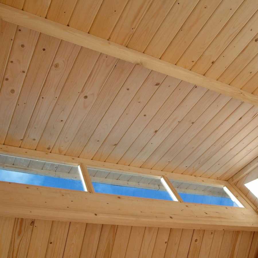 Rowlinson Skylight Outdoor Shed With Lean To - 7ft x 10ft - Natural