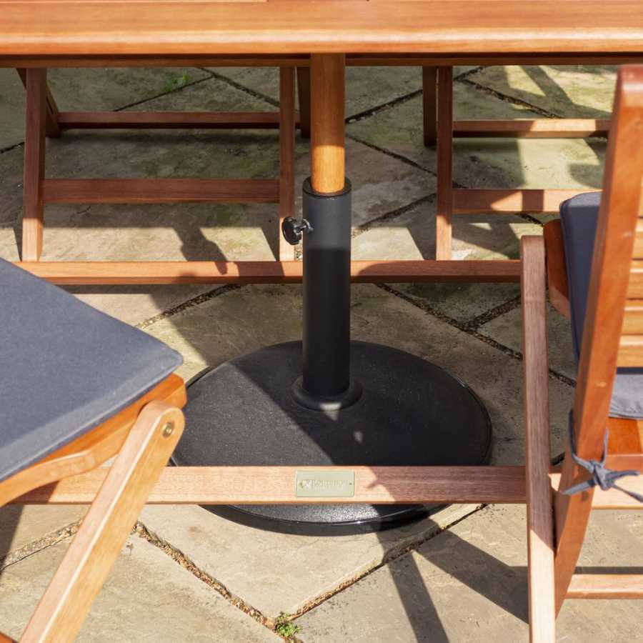 Rowlinson Plumley Outdoor Dining Set With Parasol & Base - Grey