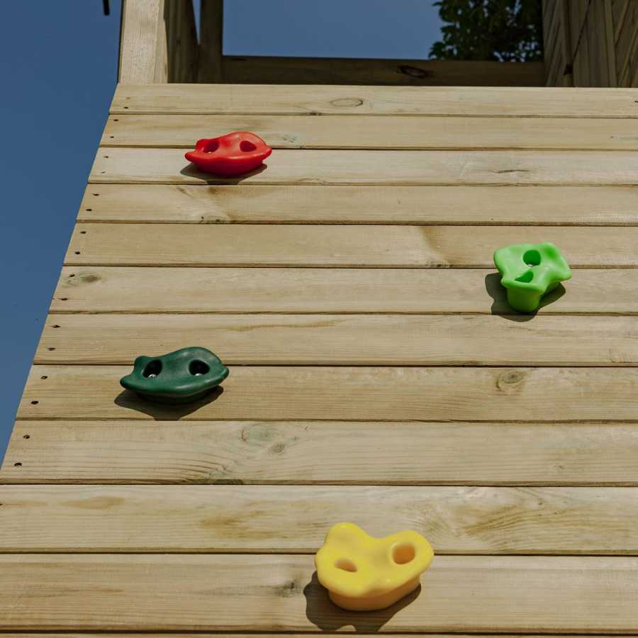 Rowlinson Beach Hut Outdoor Kids Playhouse with Climbing Wall