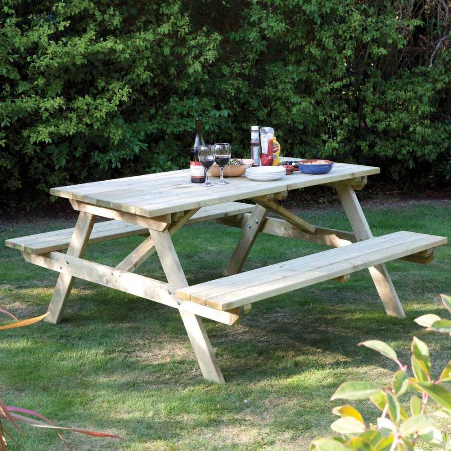 Rowlinson Picnic Outdoor Bench - Large