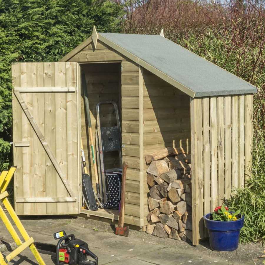 Rowlinson Oxford Outdoor Shed With Log Store - 3ft x 4ft