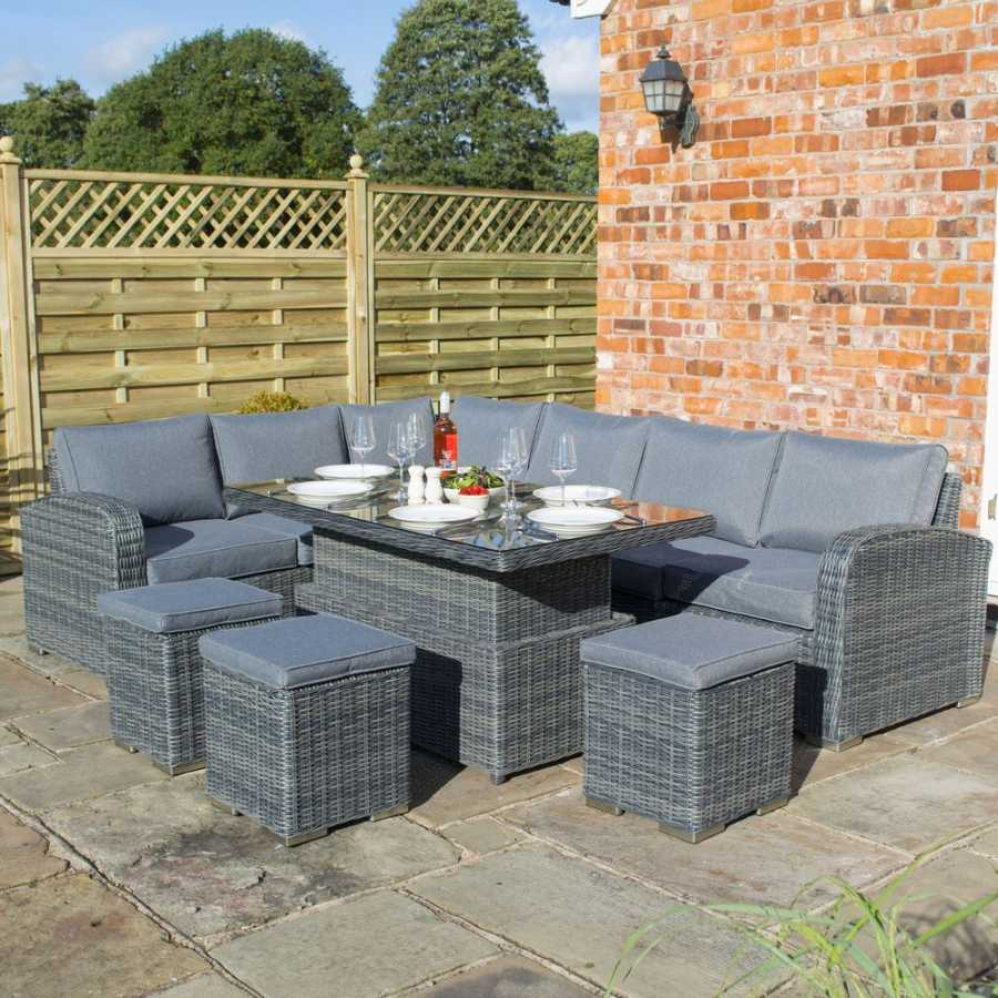 Rowlinson Thornbury Outdoor Corner Sofa & Dining Set - Grey