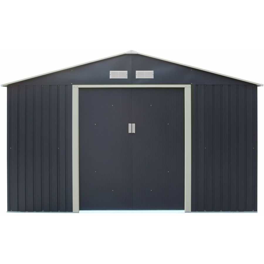 Rowlinson Trentvale Apex Outdoor Shed - 10ft x 8ft - Dark Grey