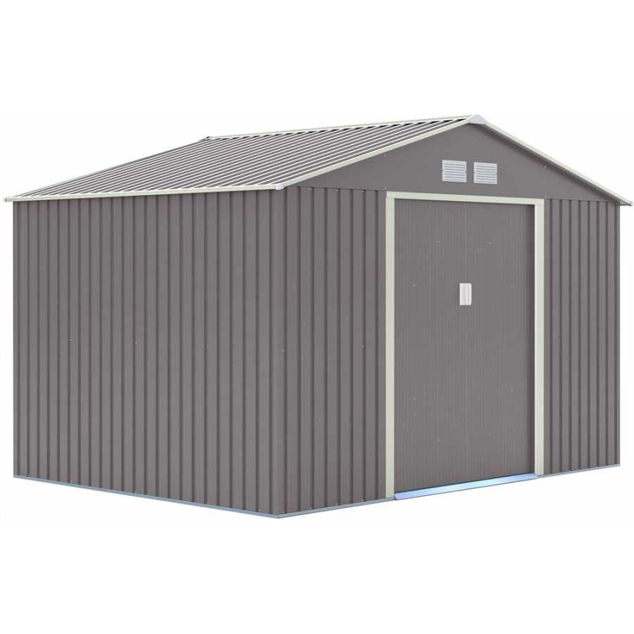 Rowlinson Trentvale Apex Outdoor Shed - 10ft x 8ft - Light Grey