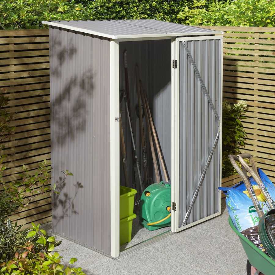Rowlinson Trentvale Pent Outdoor Shed - 5ft x 3ft - Light Grey