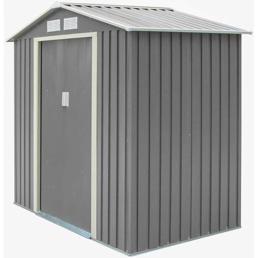 Rowlinson Trentvale Apex Outdoor Shed - 6ft x 4ft - Light Grey