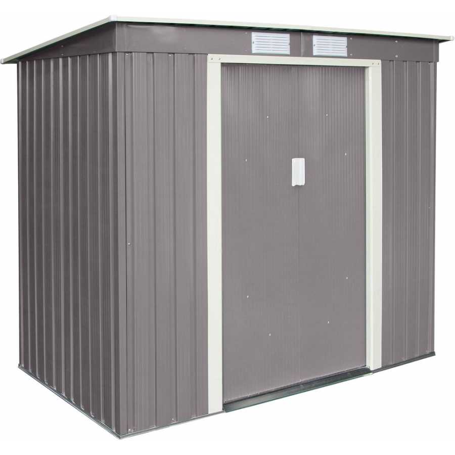 Rowlinson Trentvale Pent Outdoor Shed - 6ft x 4ft - Light Grey