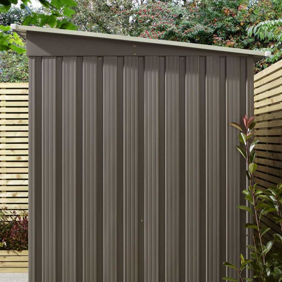 Rowlinson Trentvale Pent Outdoor Shed - 8ft x 4ft - Light Grey