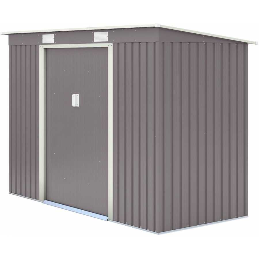 Rowlinson Trentvale Pent Outdoor Shed - 8ft x 4ft - Light Grey