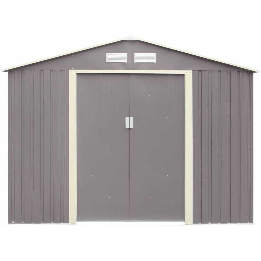 Rowlinson Trentvale Apex Outdoor Shed - 8ft x 6ft - Light Grey