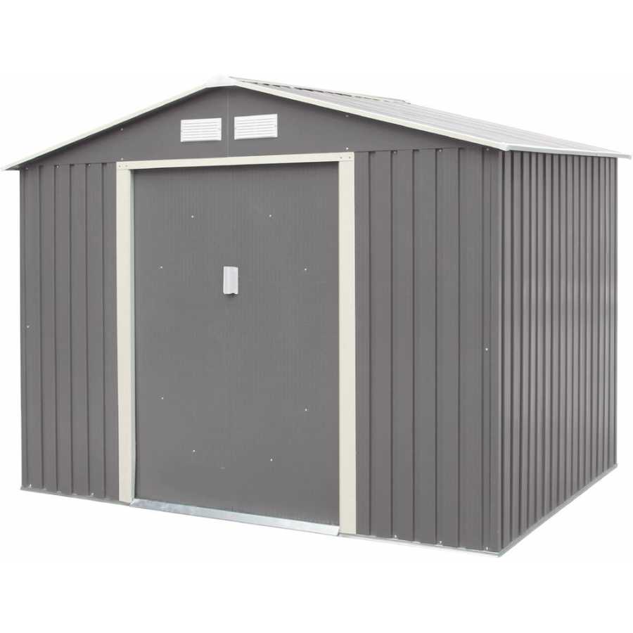 Rowlinson Trentvale Apex Outdoor Shed - 8ft x 6ft - Light Grey